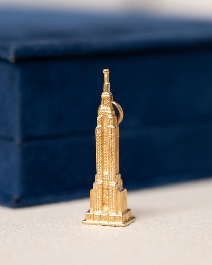 Vintage Empire State Building Charm 14k Yellow Gold