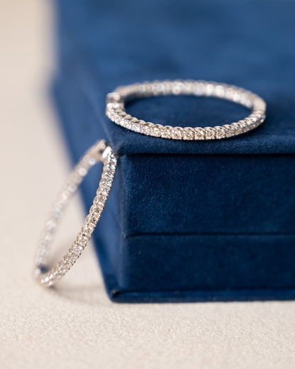 1.86 Inside-Out Diamond Hoop Earrings 14k