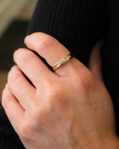 .90 Mens Diamond Wedding Band in 14k Yellow Gold