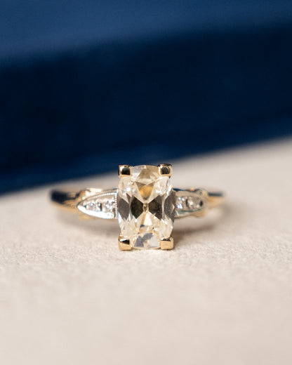 1.21 Vintage Old Mine Cushion Diamond Engagement Ring 14k