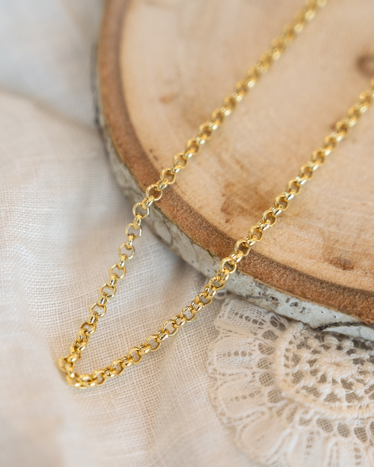 18" Classic Rolo Link Chain Necklace in 14k