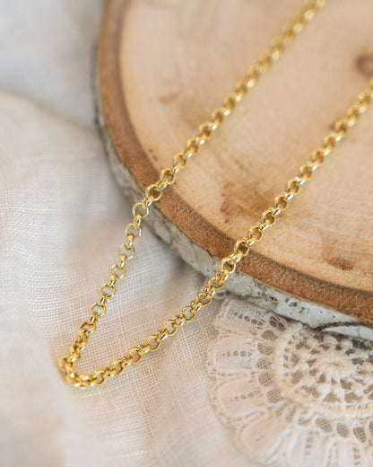 18" Classic Rolo Link Chain Necklace in 14k