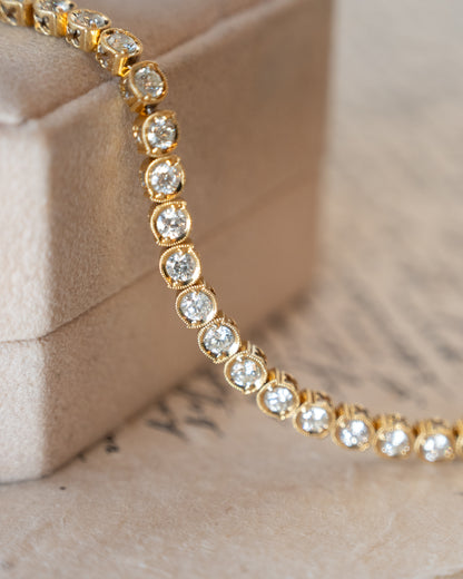 4.00 Carat Diamond Tennis Bracelet 18k Yellow Gold