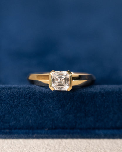 1.01 GIA Asscher Diamond Engagement Ring 18k