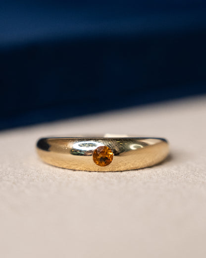 .11 Flush Set Citrine Stacking Ring 14k Yellow Gold