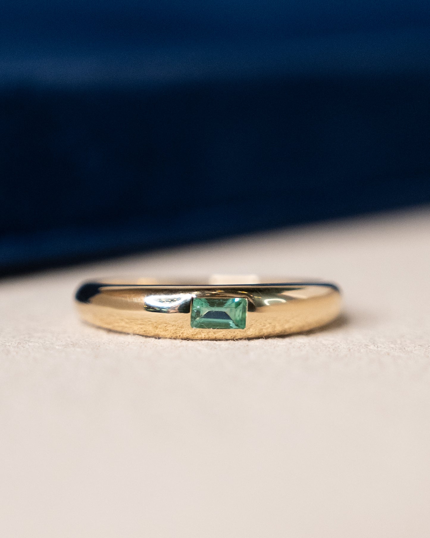.11 Baguette Emerald Stacking Ring 14k Yellow Gold