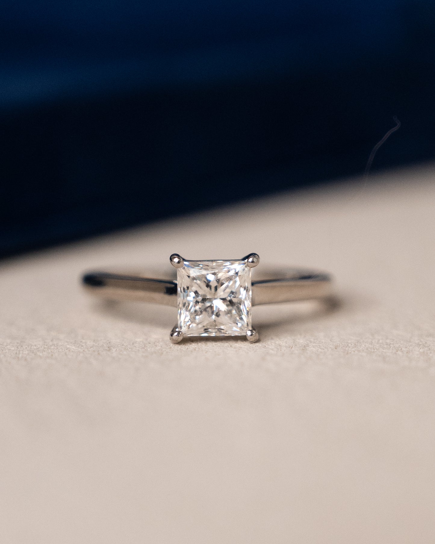 1.50 GIA Princess Cut Diamond Engagement Ring Platinum