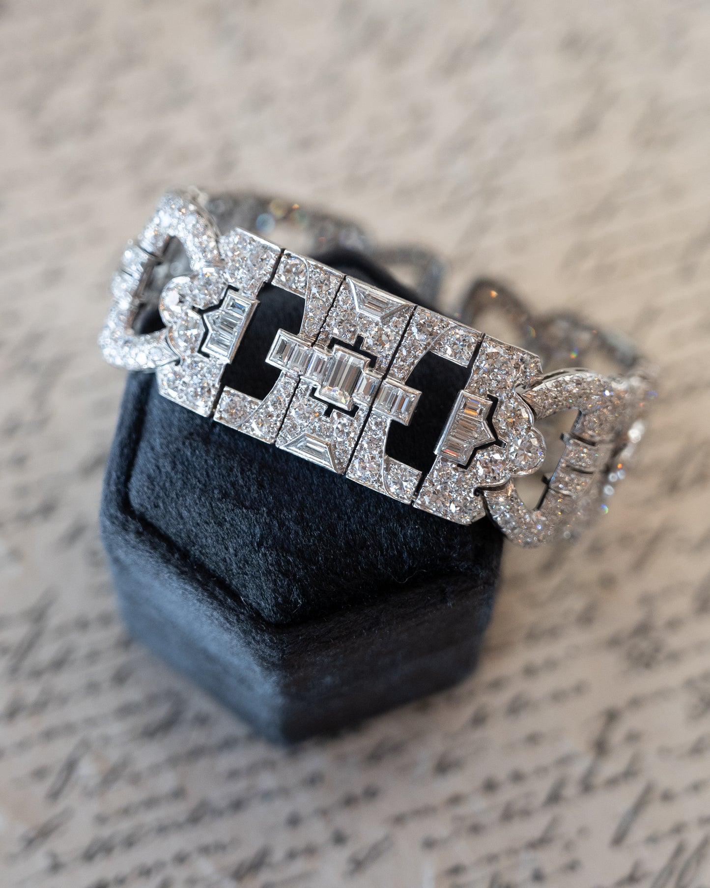 23 Carat Antique Art Deco Diamond Bracelet Platinum