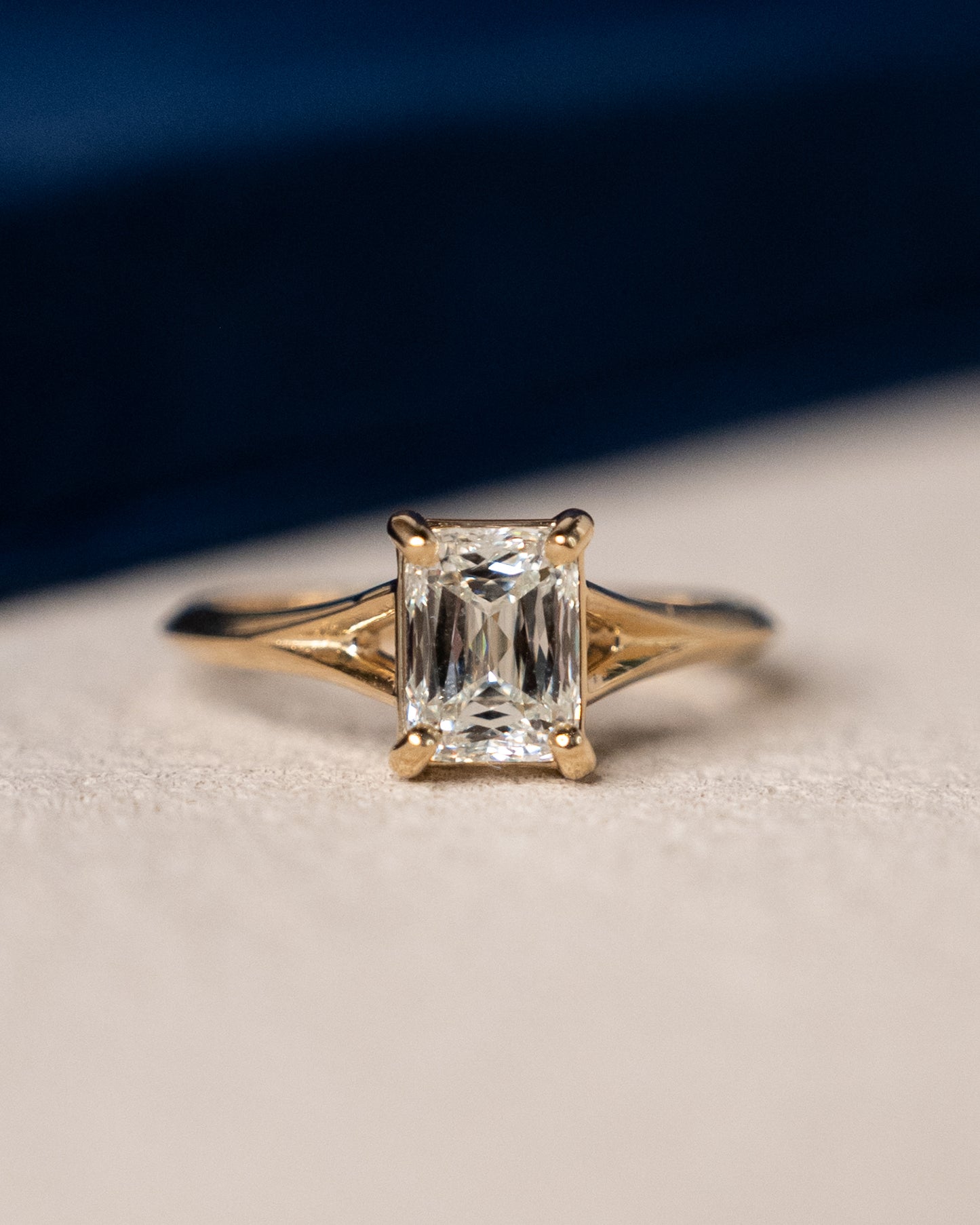 1.51 GIA Emerald Crisscut Diamond Engagement Ring 14k