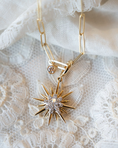 .35 Diamond Starburst Pendant Necklace in 14k