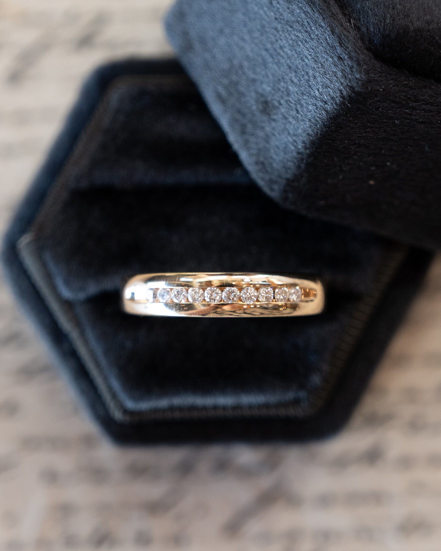 .20 Channel Diamond Wedding Band 14k Yellow Gold