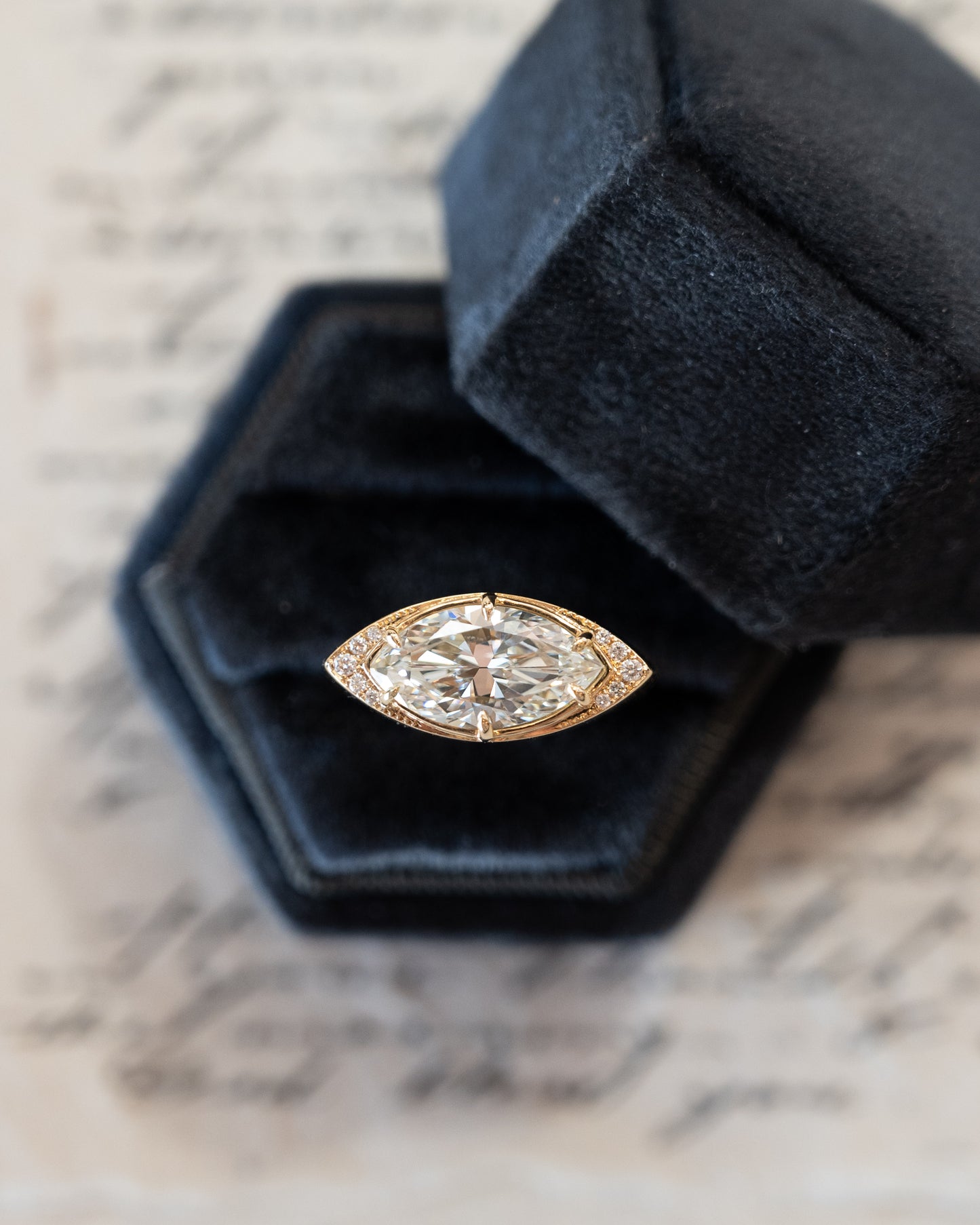 2.84 Marquise Diamond Engagement Ring 18k Yellow Gold