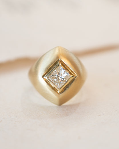1.25 Princess Diamond Cocktail Ring 18k Yellow Gold