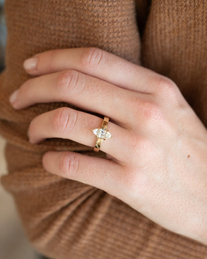 1.14 Marquise Diamond Engagement Ring 14k Yellow Gold