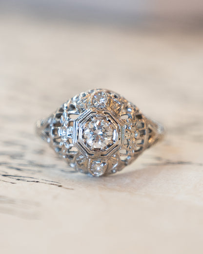 .25 Vintage Euro Diamond Cocktail Ring 18k