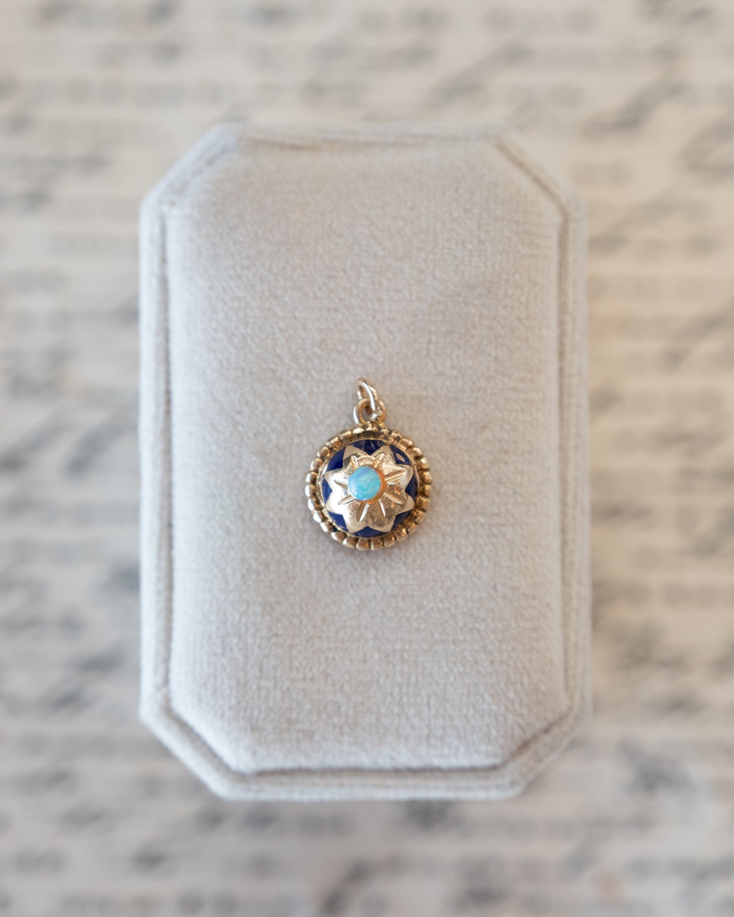 Vintage Mid-Century Opal Flower Charm 14k