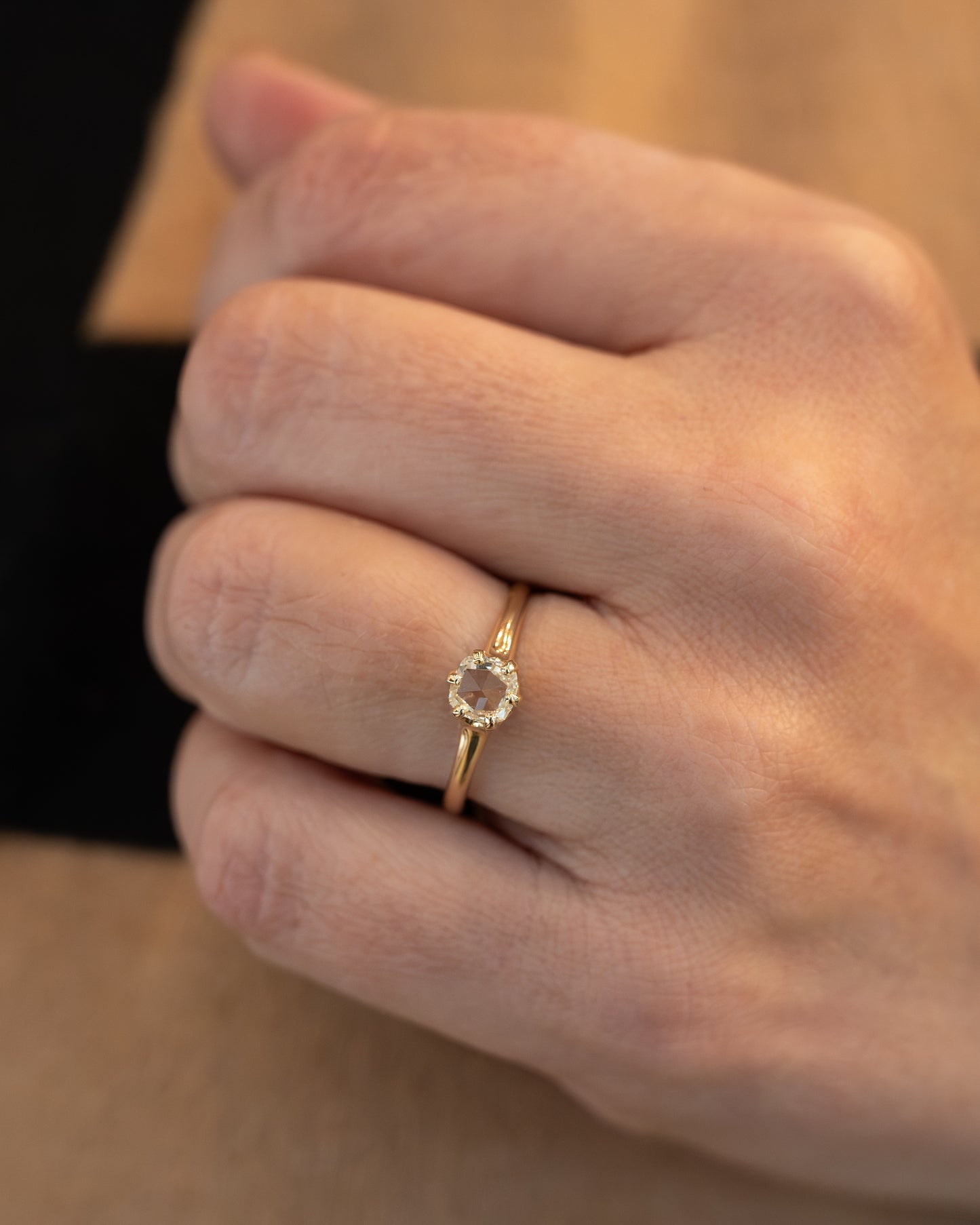 .62 Antique Victorian Rose Diamond Engagement Ring 14k