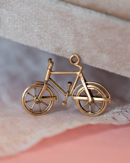 Vintage Mid-Century Bicycle Charm 14K Yellow Gold