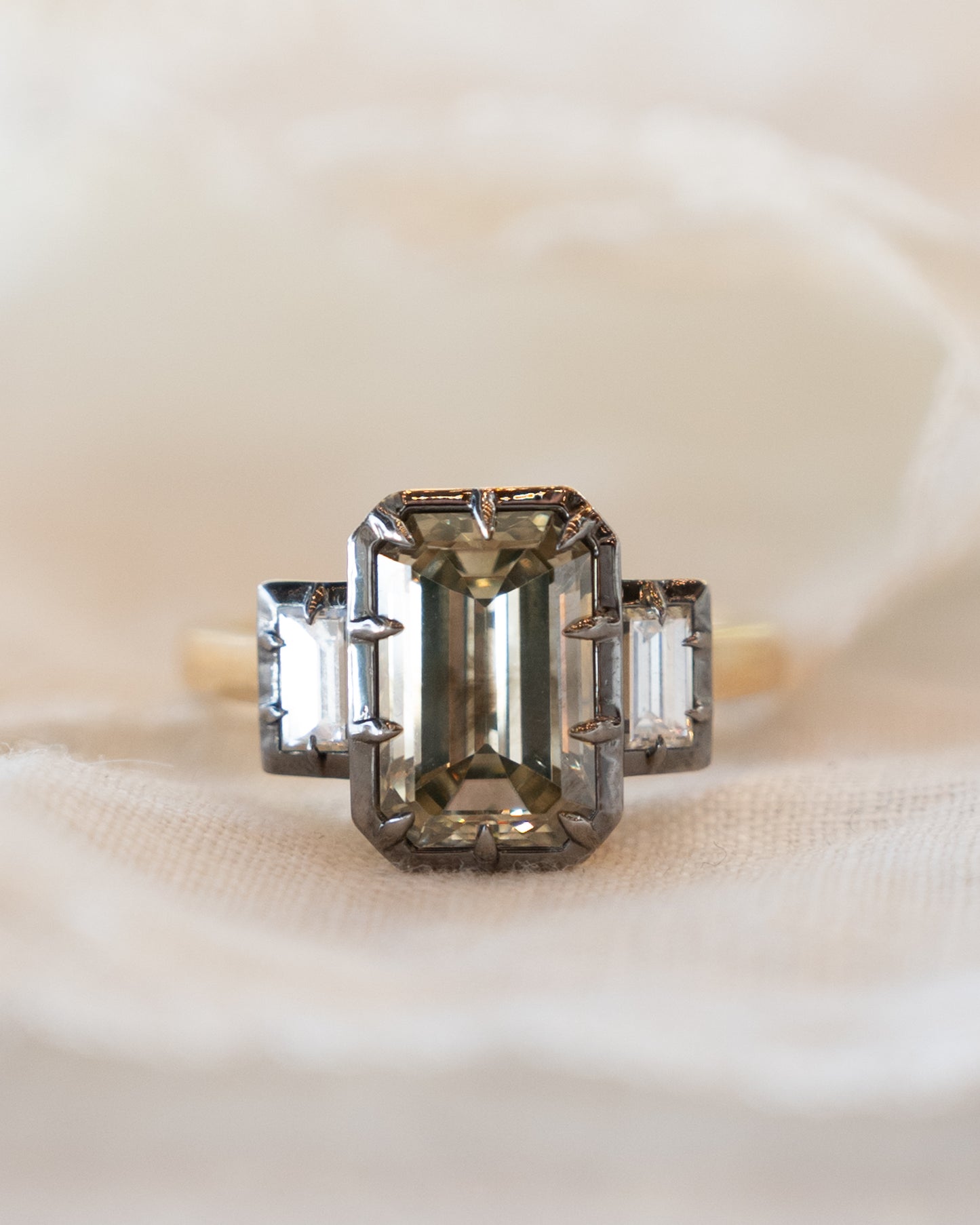 3.18 GIA Fancy Greenish Brown Diamond Engagement Ring 14k