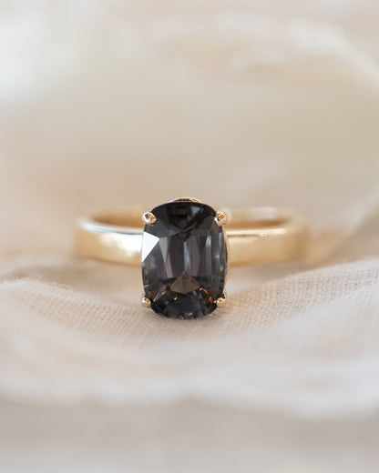 2.35 Cushion Cut Spinel Engagement Ring 14k Yellow Gold