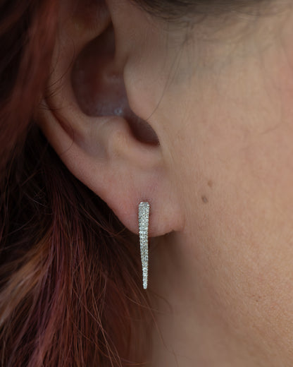 .20 Diamond Spike Huggie Hoop Earrings 14k