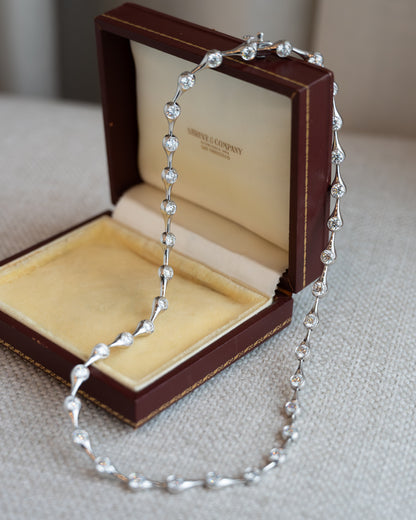 10.86 Diamond Station Necklace in 18k White Gold