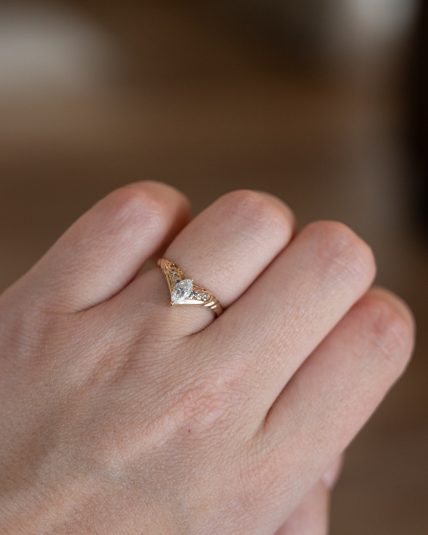 .40 Marquise Diamond Contour Engagement Ring 10k