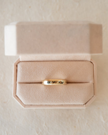 Mens 5mm Half Round Wedding Band 14k Yellow Gold