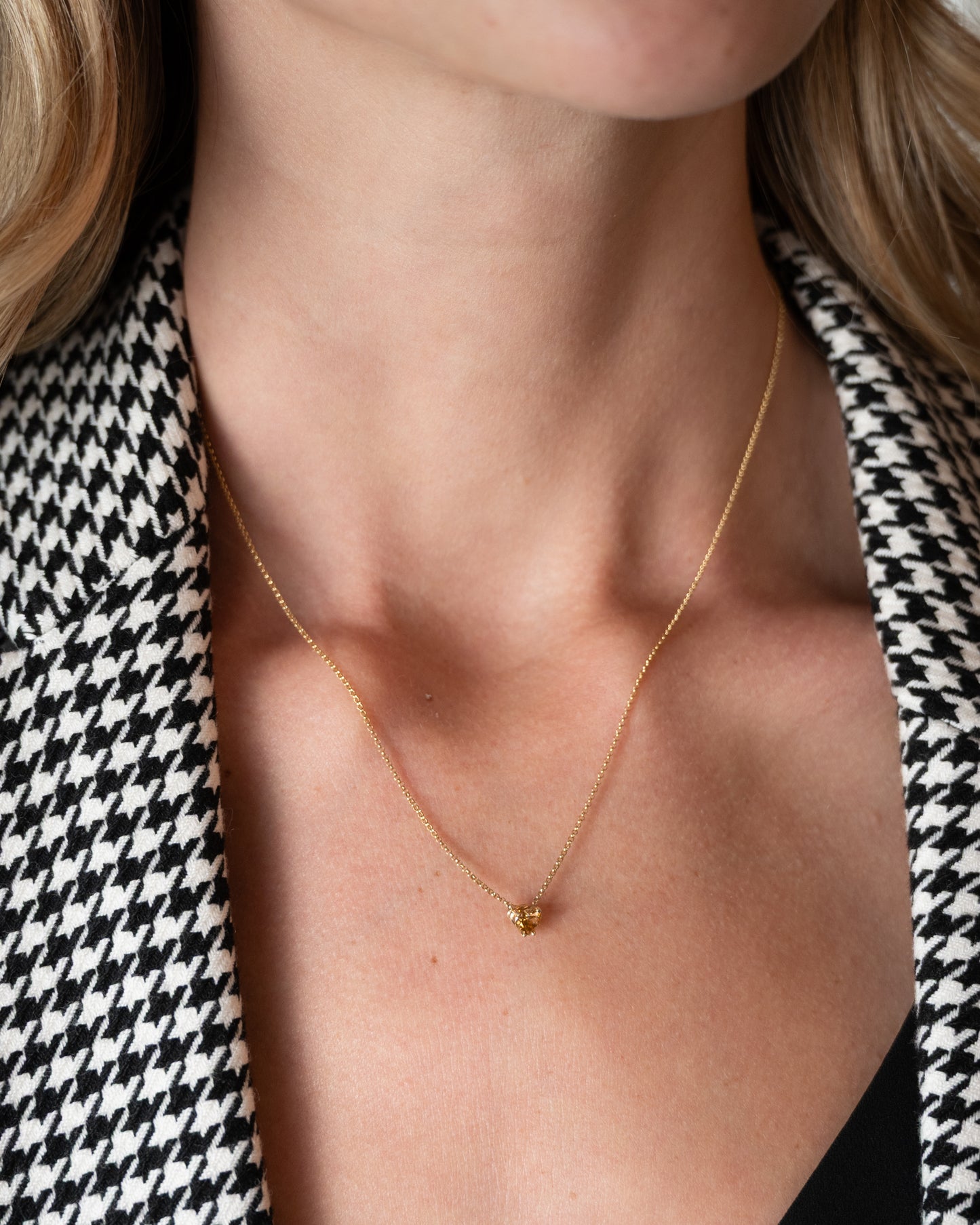 .63 Fancy Orange Heart Diamond Pendant Necklace 14k