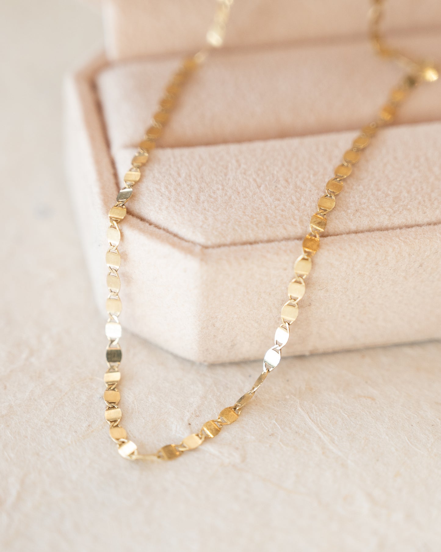 2mm Mirror Link Necklace in 14k Yellow Gold