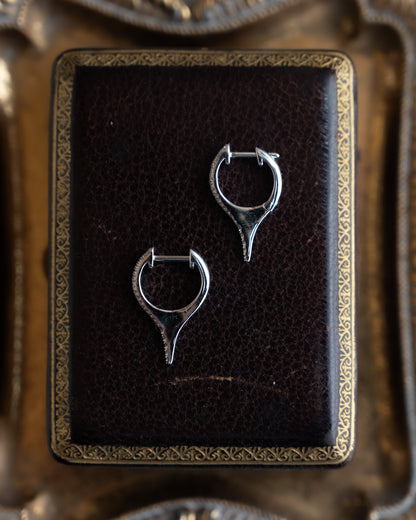 .20 Diamond Spike Huggie Hoop Earrings 14k