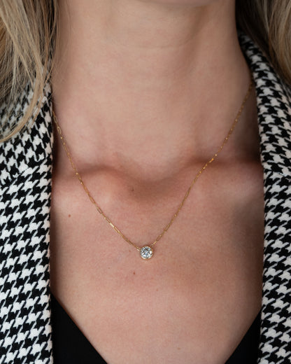 1.07 Round Brilliant Diamond Pendant Necklace 14k