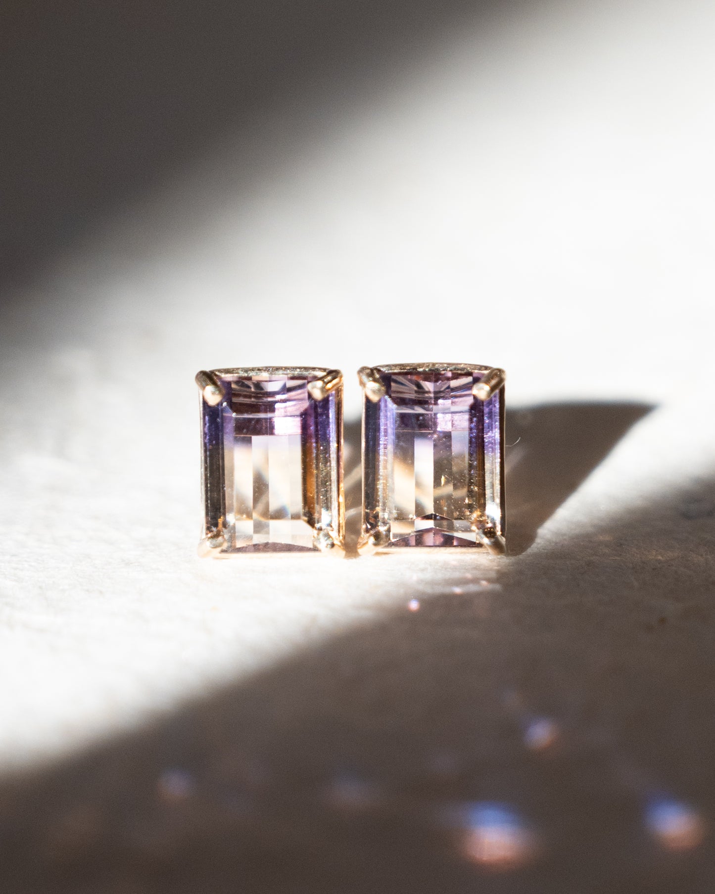 4.96 Ametrine Stud Earrings in 14k Rose Gold