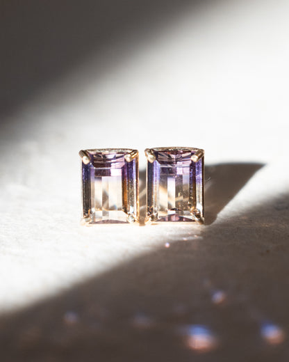 4.96 Ametrine Stud Earrings in 14k Rose Gold