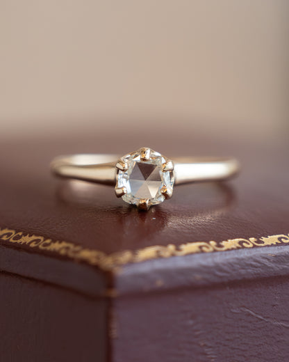 .62 Antique Victorian Rose Diamond Engagement Ring 14k