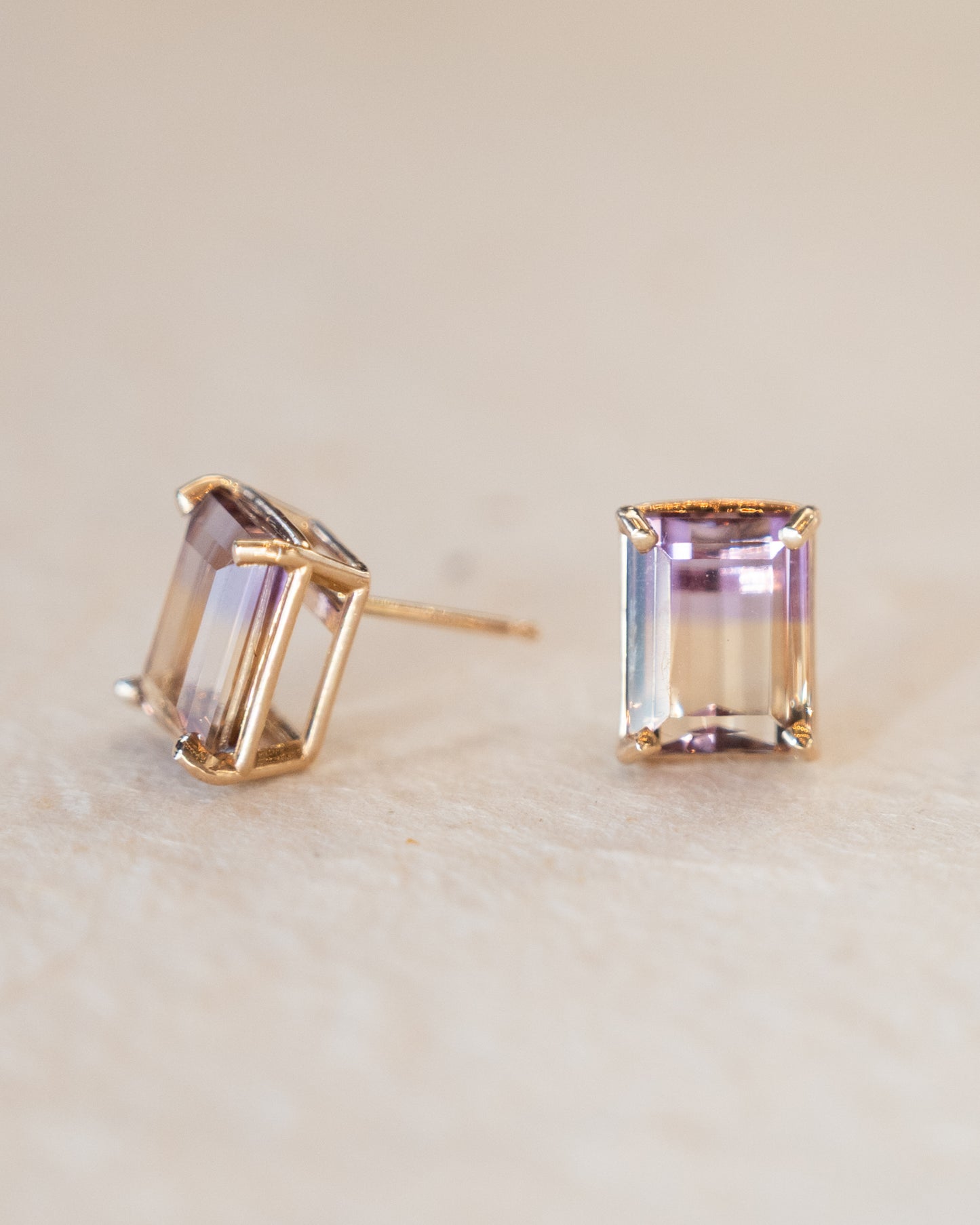 4.96 Ametrine Stud Earrings in 14k Rose Gold