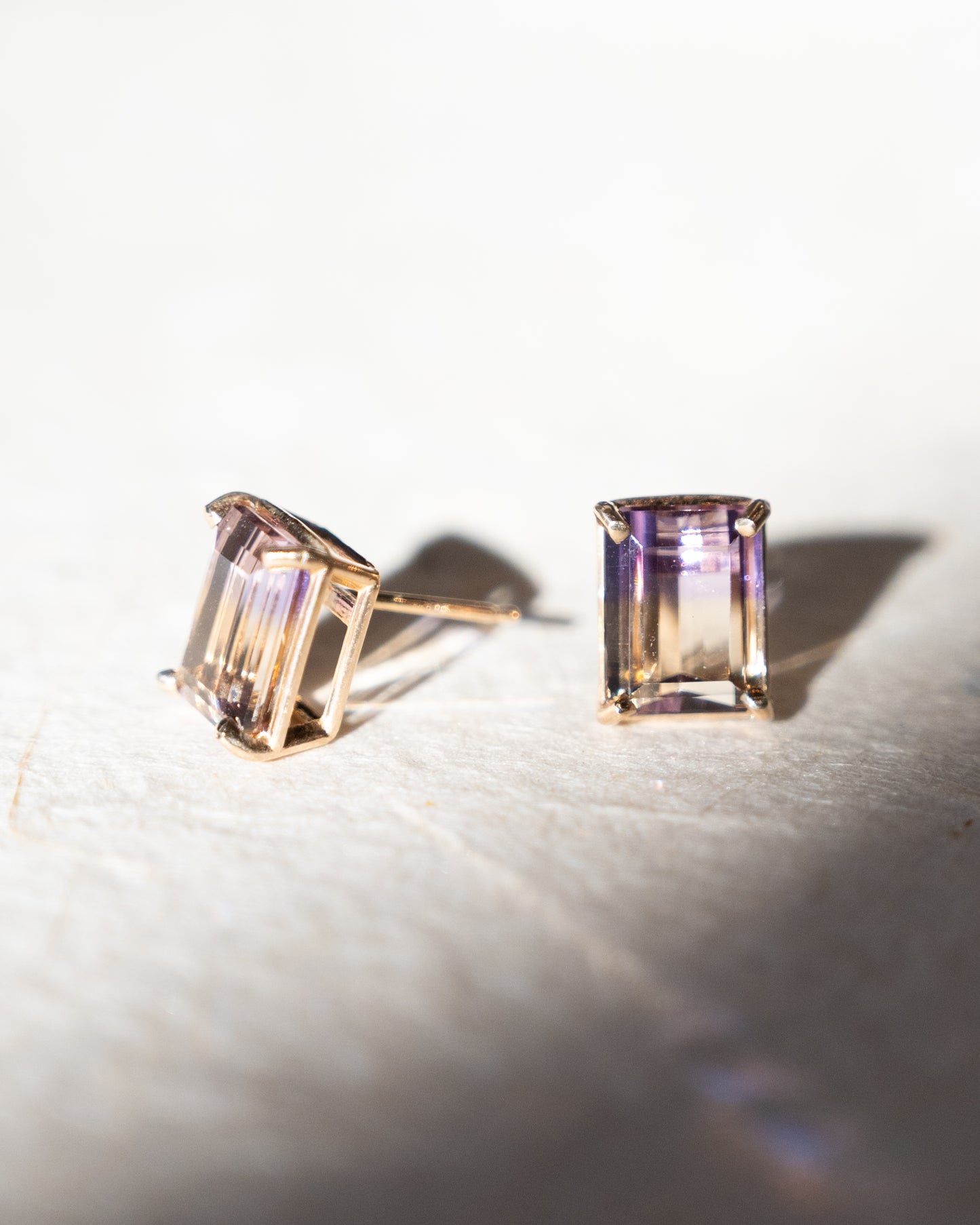 4.96 Ametrine Stud Earrings in 14k Rose Gold