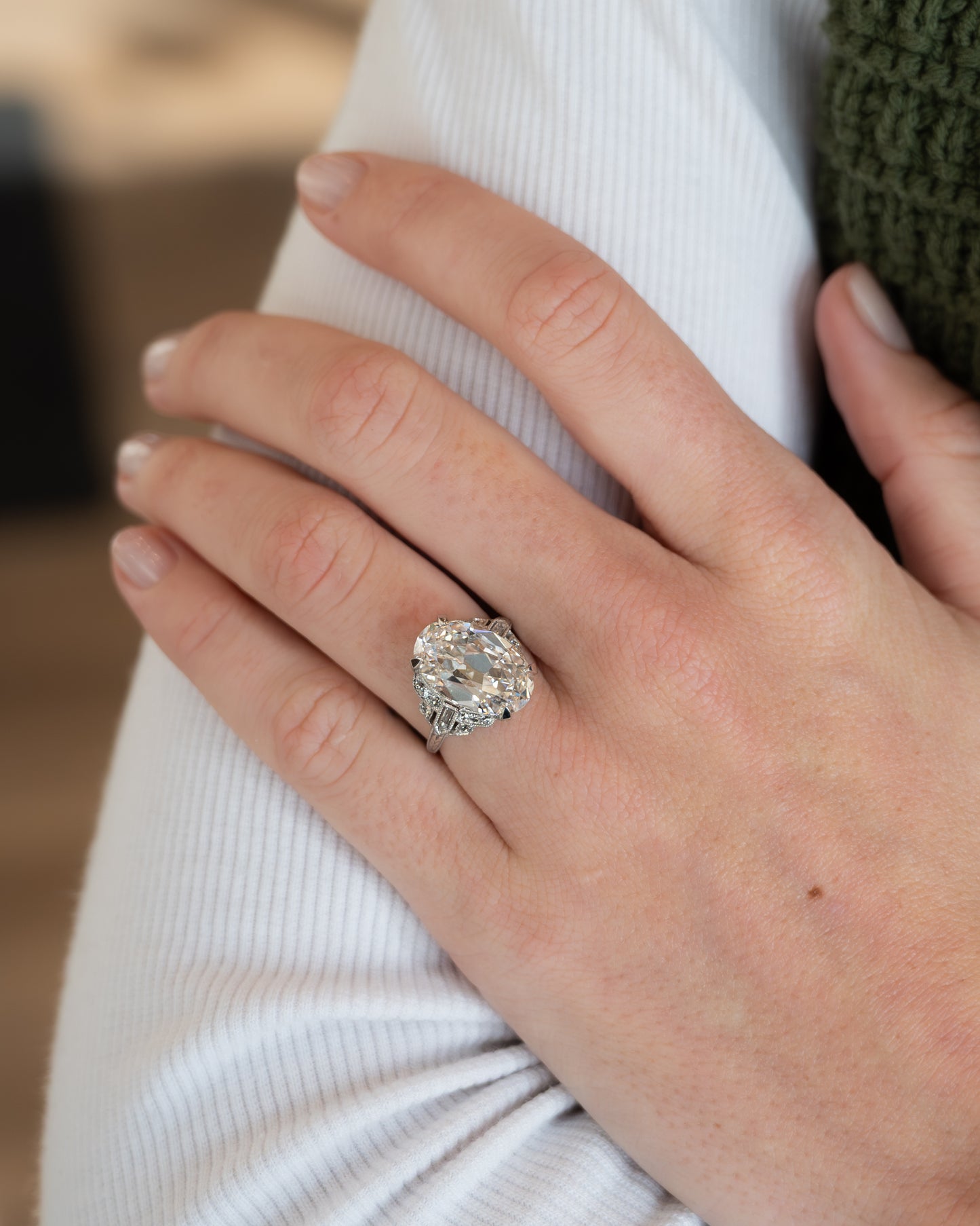 7.22 Art Deco Type IIA Diamond Engagement Ring Platinum