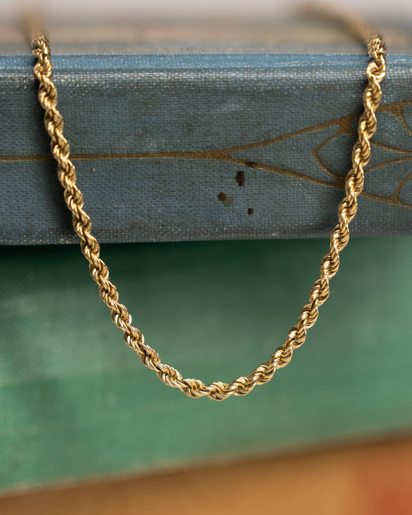 16" Diamond Cut Woven Chain Necklace 14k Yellow Gold