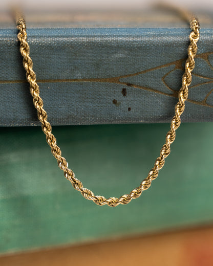16" Diamond Cut Woven Chain Necklace 14k Yellow Gold