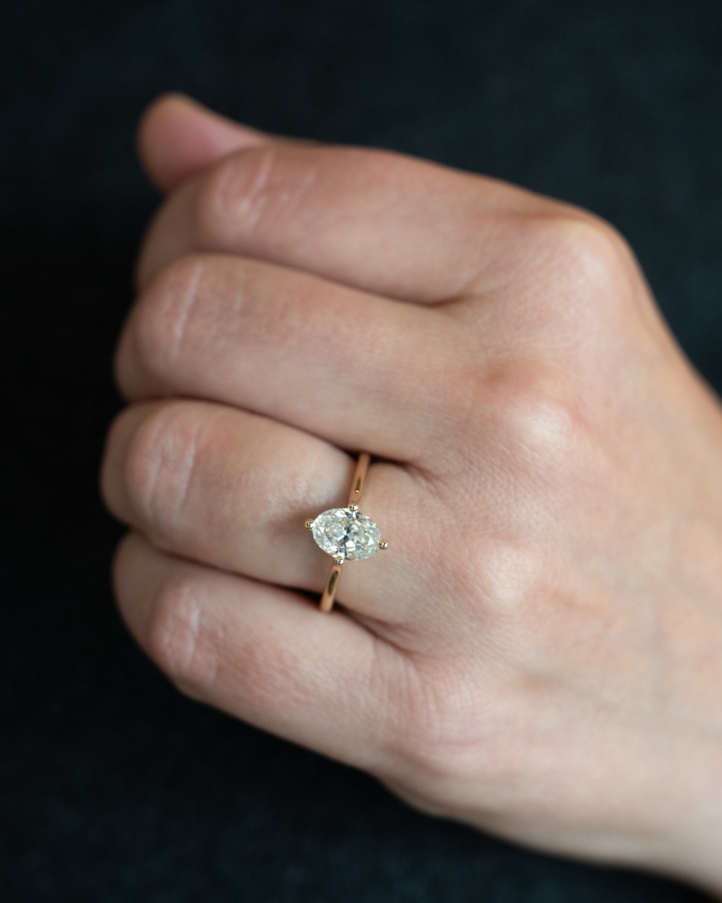 1.50 Oval Diamond Solitaire Engagement Ring in 14k