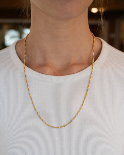 24" Beaded Chain Necklace 14k Yellow Gold