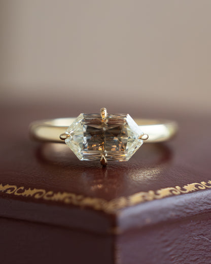 2.03 Hexagon Diamond Engagement Ring in 14k