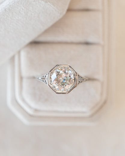 1.84 Vintage Art Deco Diamond Engagement Ring 18k