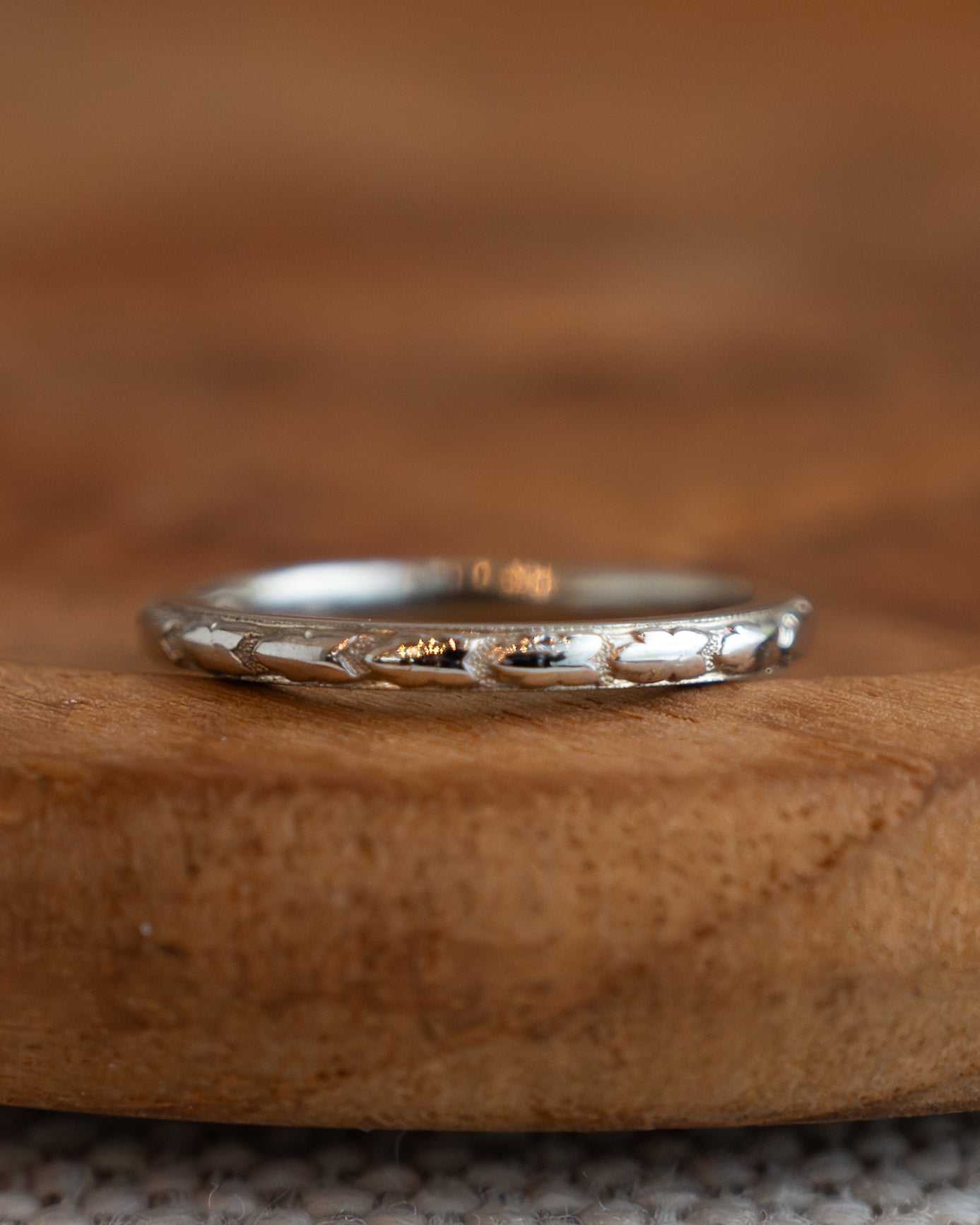 Antique 1920s Orange Blossom Wedding Band 18k