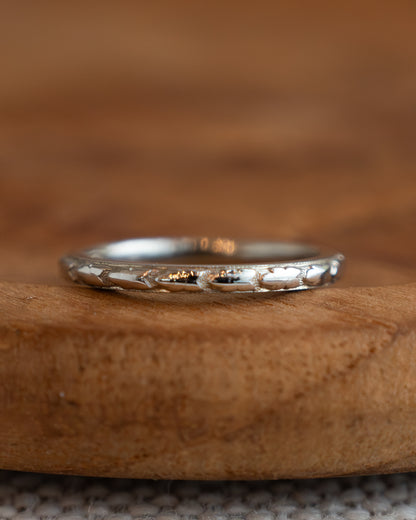 Antique 1920s Orange Blossom Wedding Band 18k