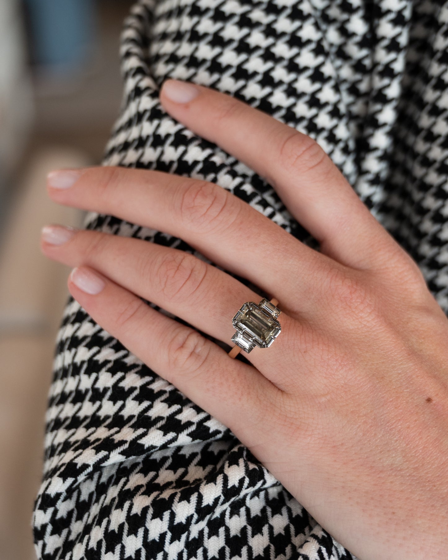 3.18 GIA Fancy Greenish Brown Diamond Engagement Ring 14k