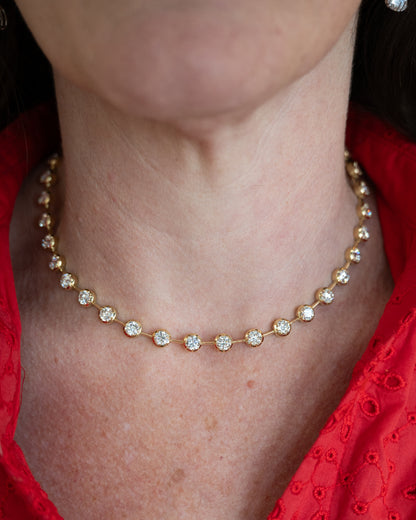 18.69 Diamond Tennis Necklace in 18k Yellow Gold