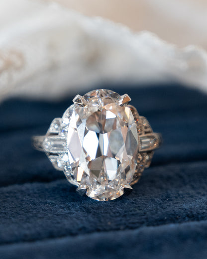 7.22 Art Deco Type IIA Diamond Engagement Ring Platinum