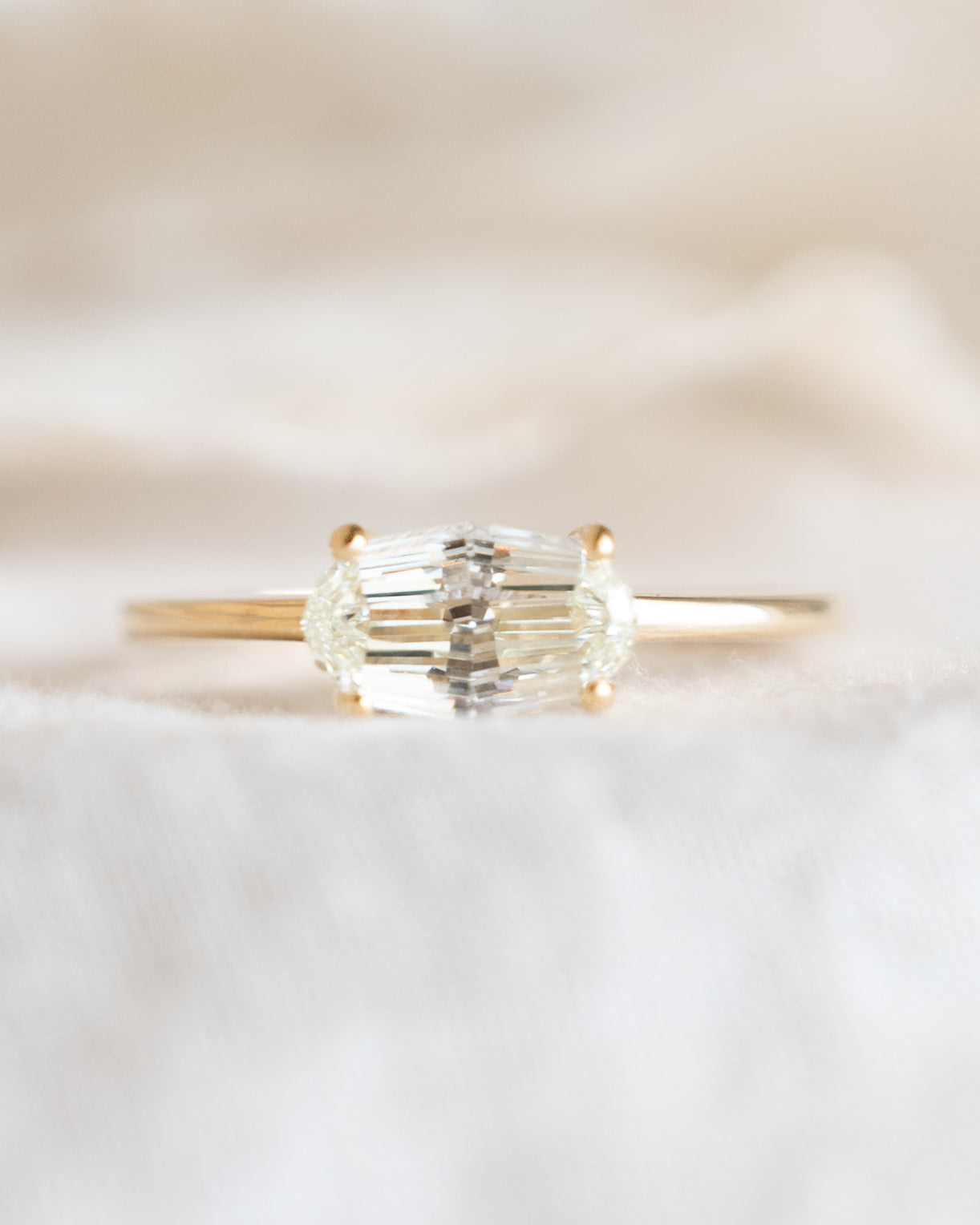 1.20 Oval Step Cut Diamond Engagement Ring in 14k